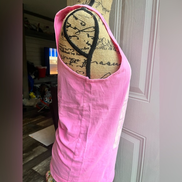 Southern girl country girl Neon Tees Pink & White Cotton Tank Top w/ Bow • Small - Picture 9 of 11